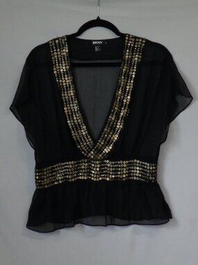 DKNY Sheer Silk Top